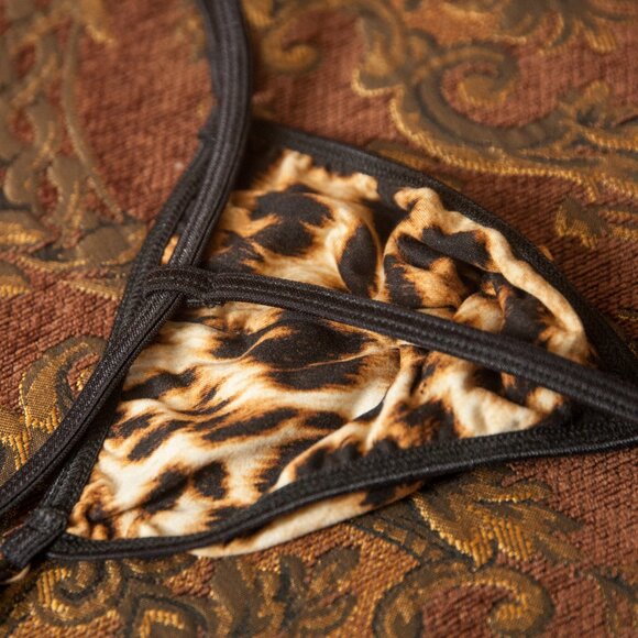 Mens Leopard Gstring Lowrise Handmade - Picture 5 of 5